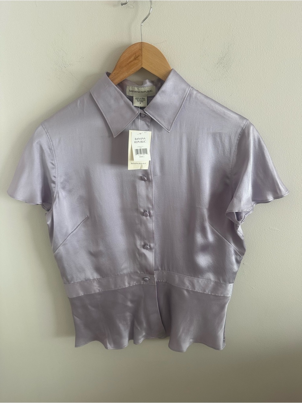 NWT Y2K vintage 100% silk banana republic peplum top size small - Picture 2 of 8